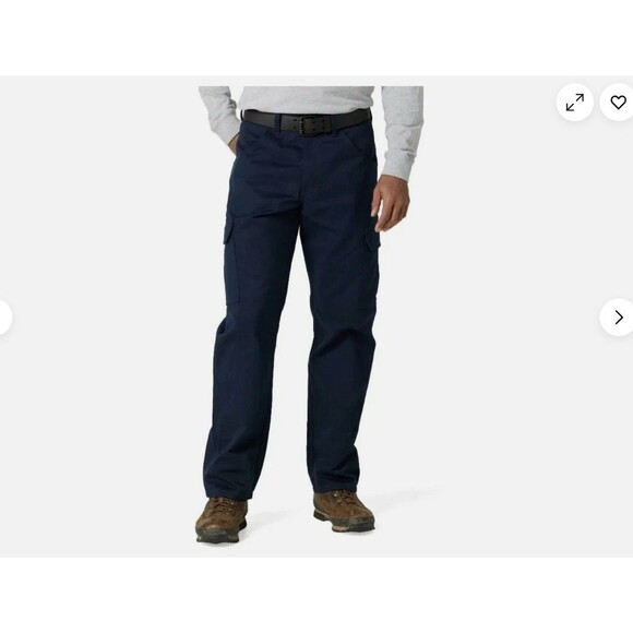 Wrangler Workwear Cargo 7 Pocket Pants Men's Size 44x30 Blue Relaxed Fit Twill - Picture 2 of 11